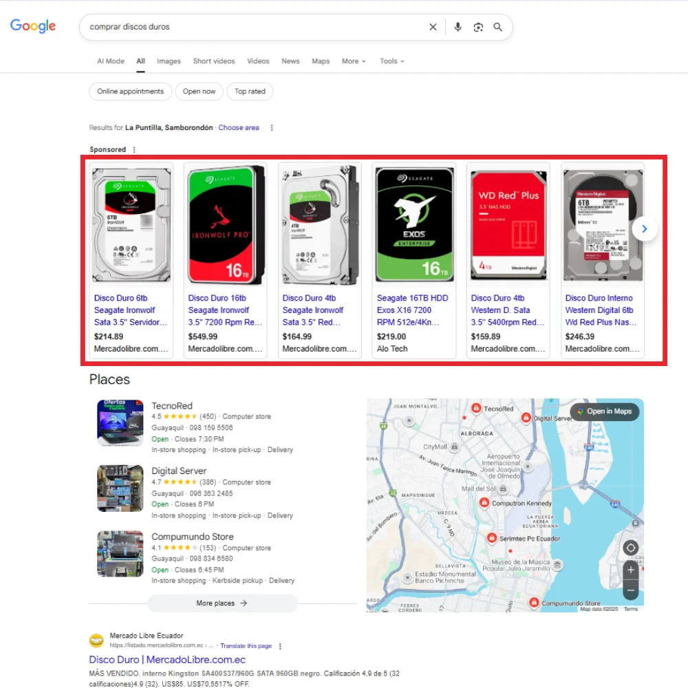 Campañas de Shopping